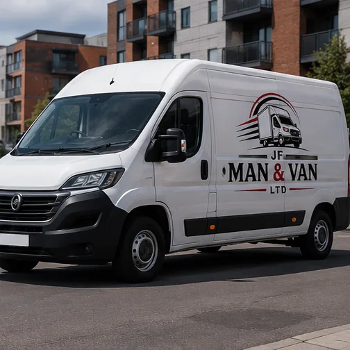 JF Man and Van LTD branded removals van